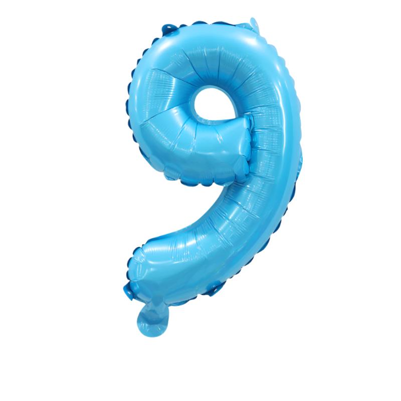 16" Foil Number Cyan