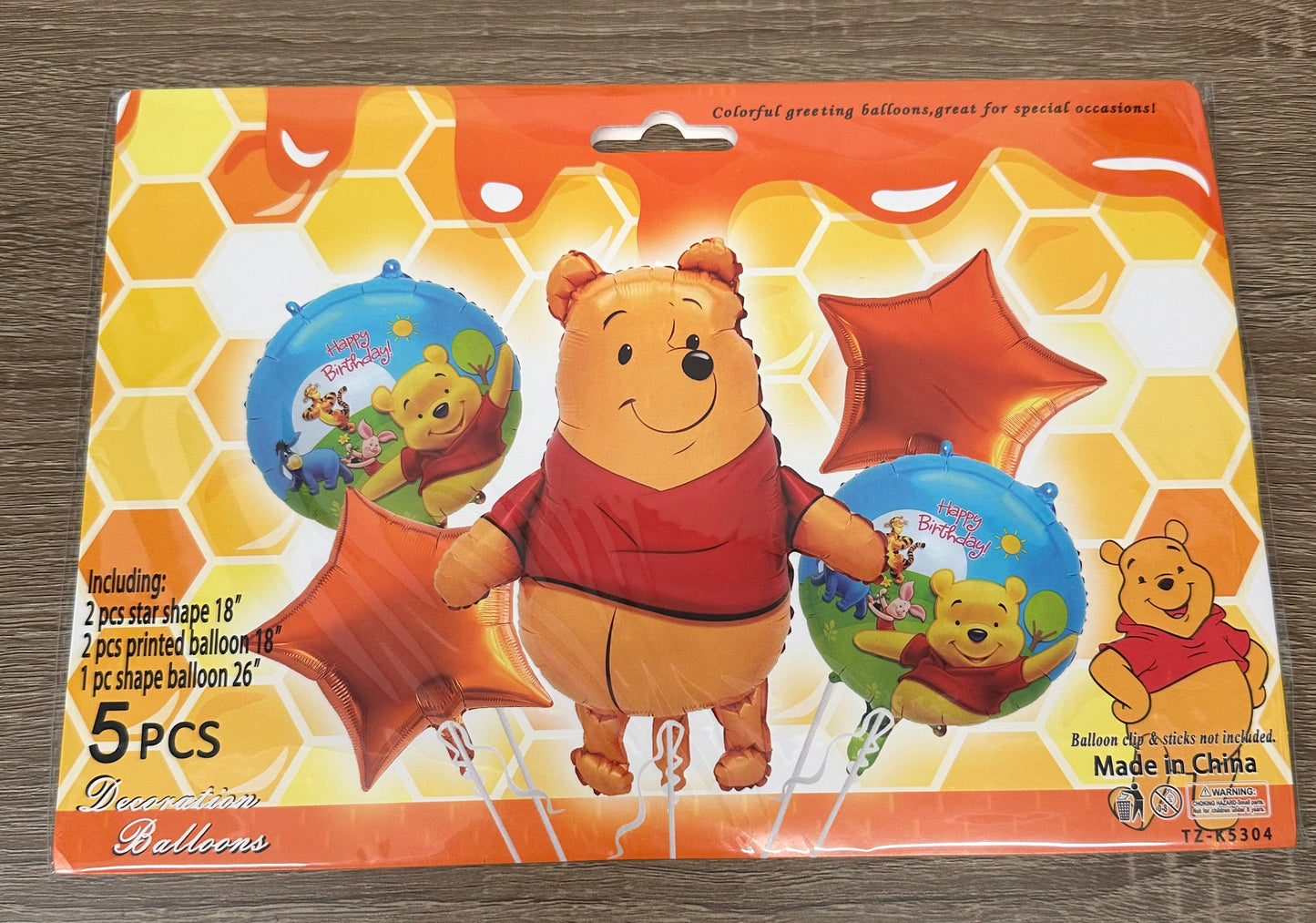 "Winnie-The-Pooh" 5pc Balloon Set