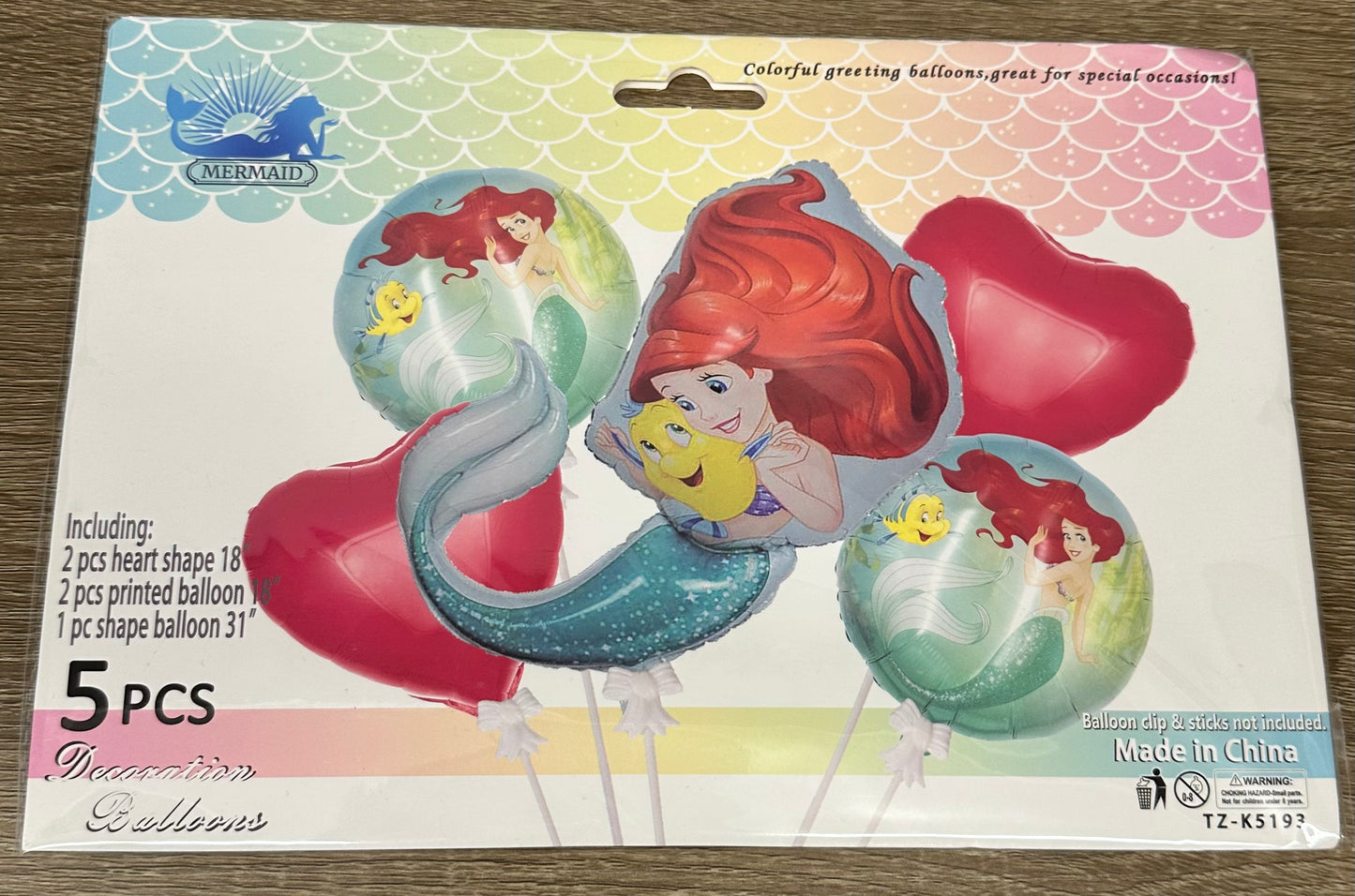 "Ariel Mermaid" 5pc Balloon Set