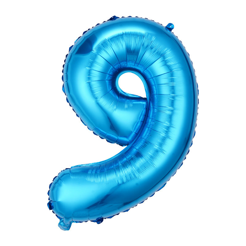 32" Foil Number Light Blue