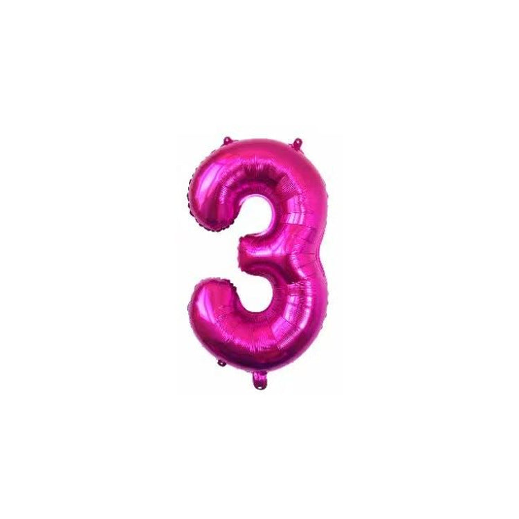 16" Foil Number Fuchsia