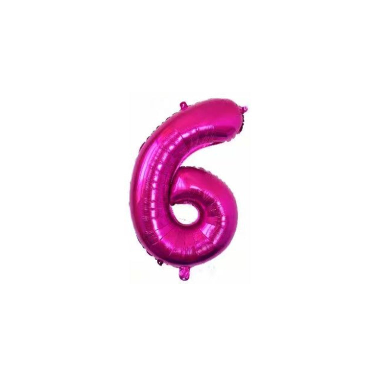 16" Foil Number Fuchsia