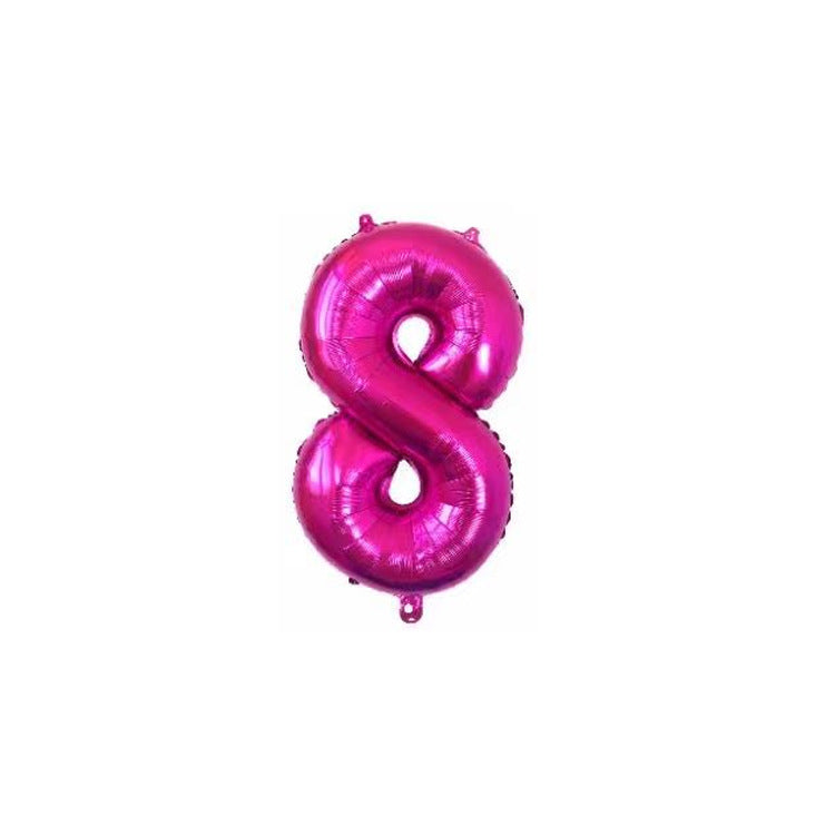 16" Foil Number Fuchsia