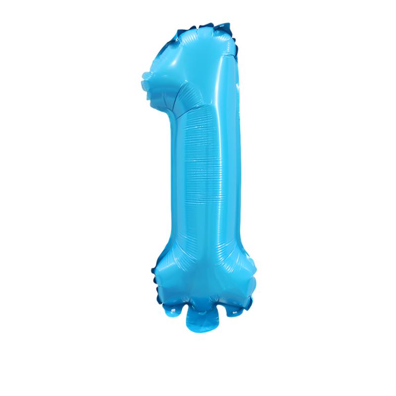 16" Foil Number Cyan