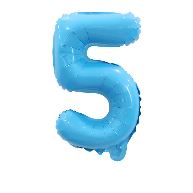 16" Foil Number Cyan