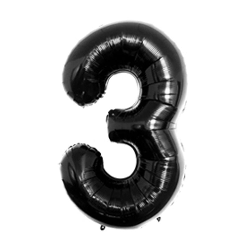 16" Foil Number Black