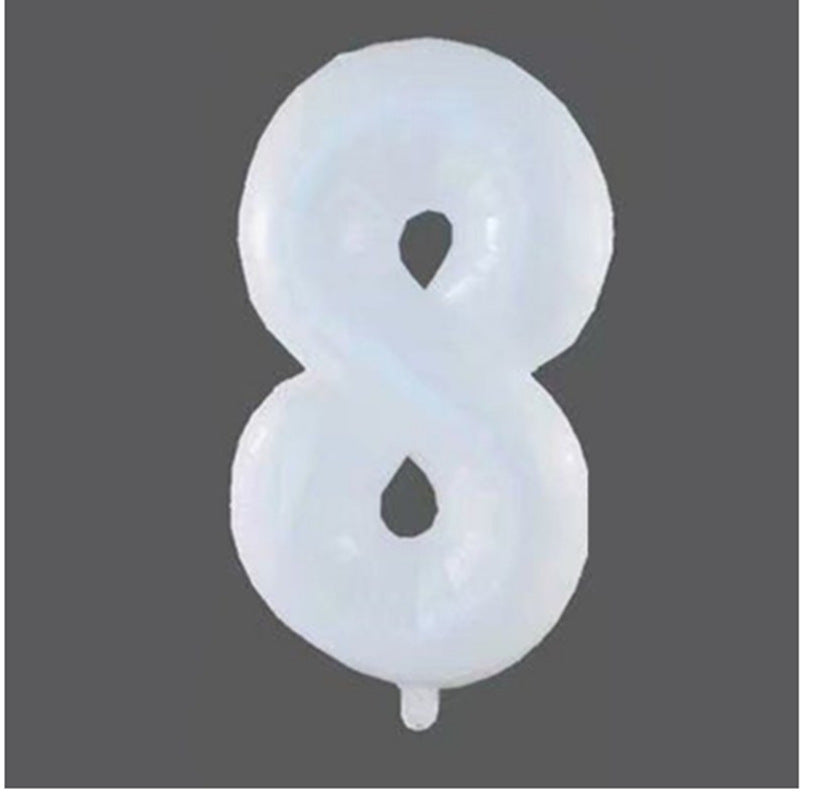 32" Foil Number White