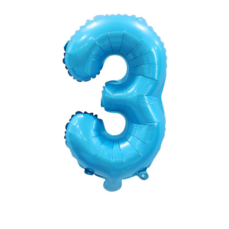 16" Foil Number Cyan
