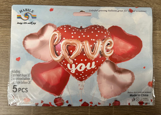 "Love" 5pc Balloon Set