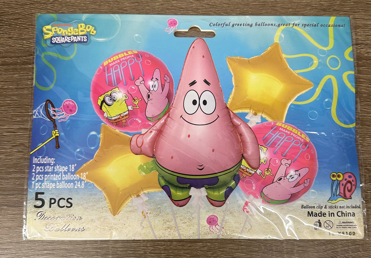 "Patrick Sponge Bob" 5pc Balloon Set