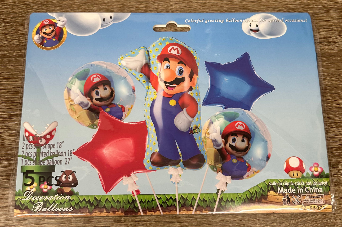 "Mario" 5pc Balloon Set