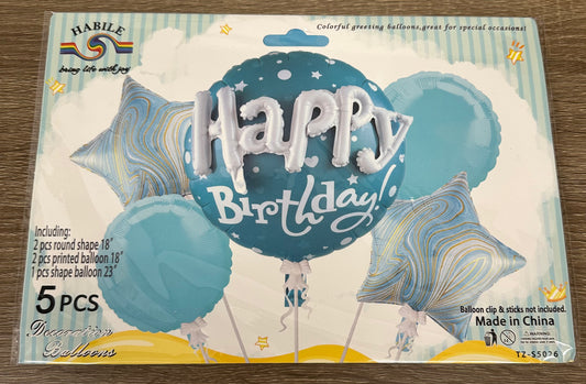"Happy Birthday" 5pc Balloon Set