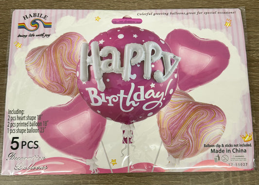 "Happy Birthday" 5pc Balloon Set
