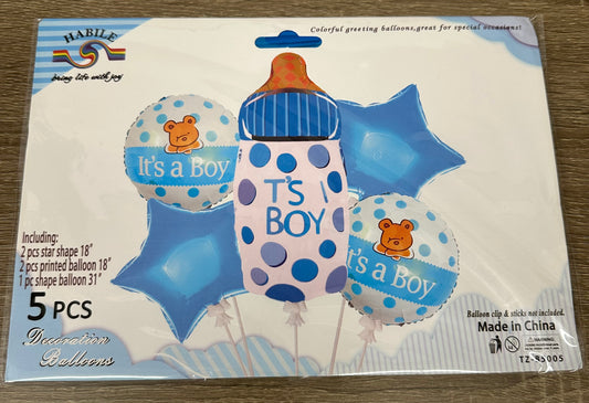 "It's A Boy" 5pc Balloon Set