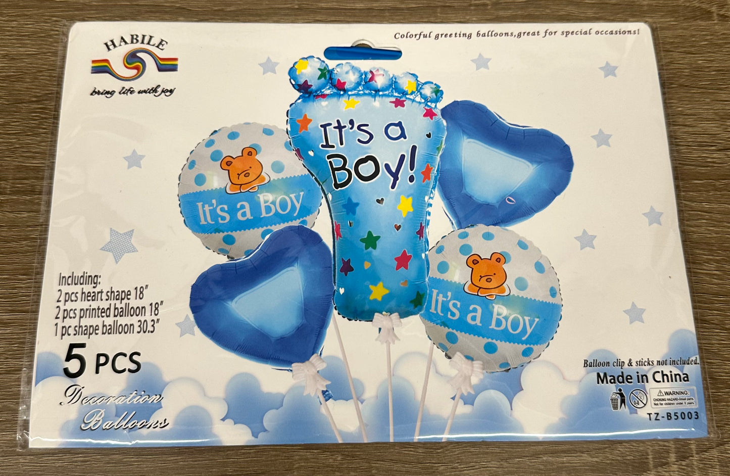 "It's A Boy" 5pc Balloon Set