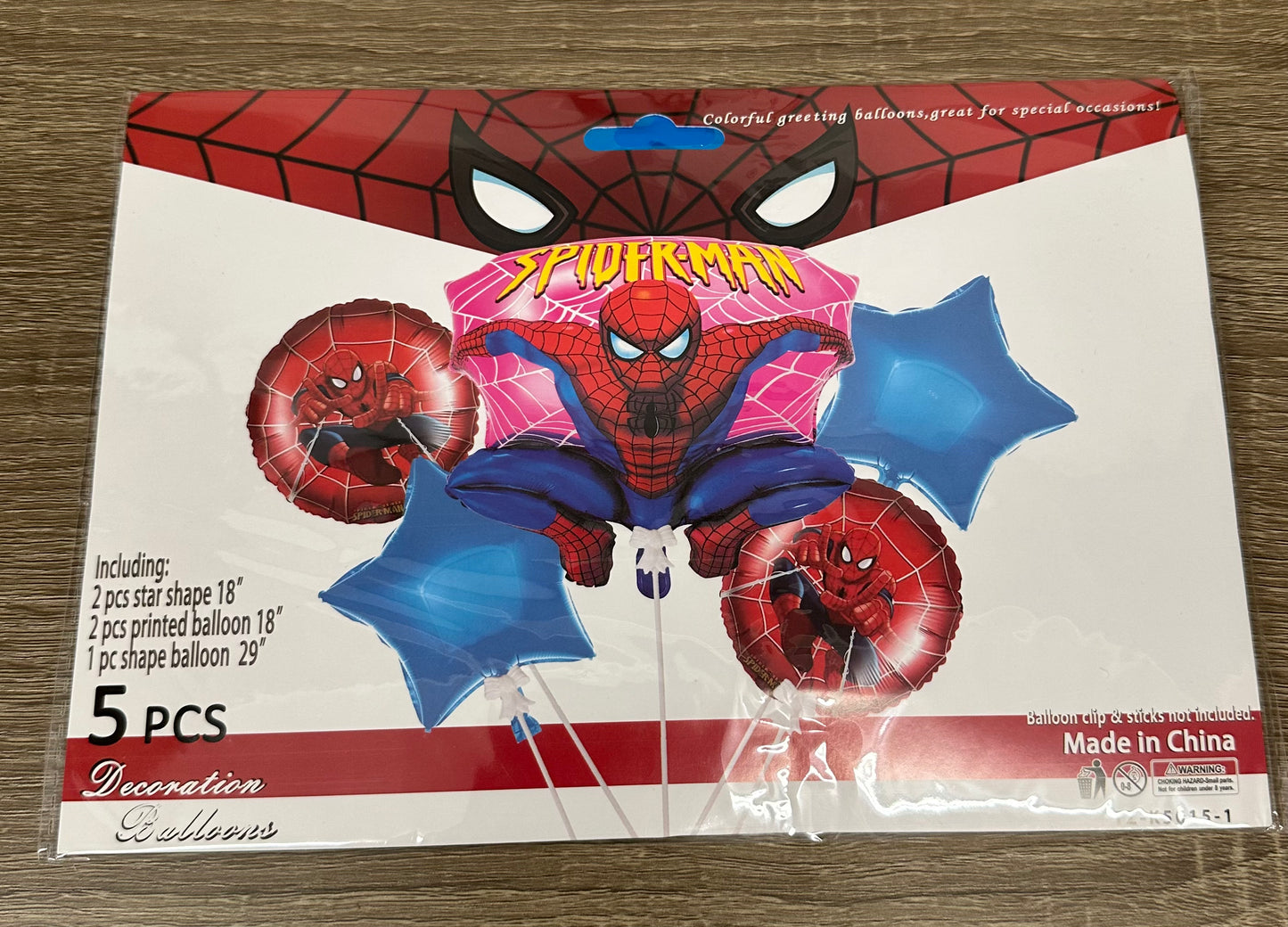 "Spider Man" 5pc Balloon Set