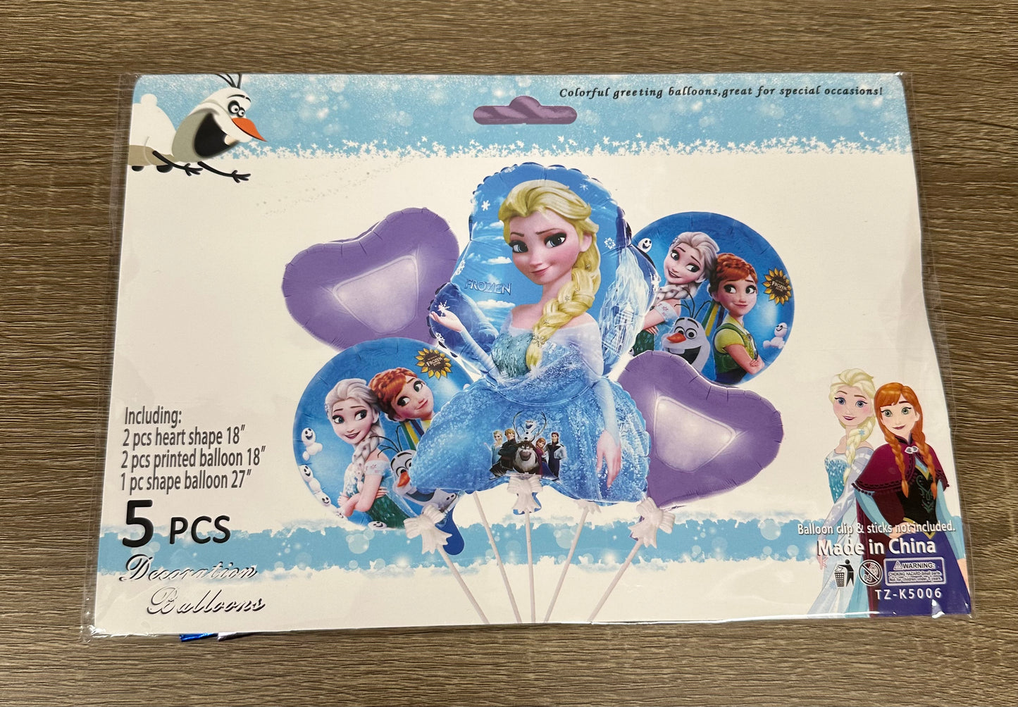 "Frozen" 5pc Balloon Set