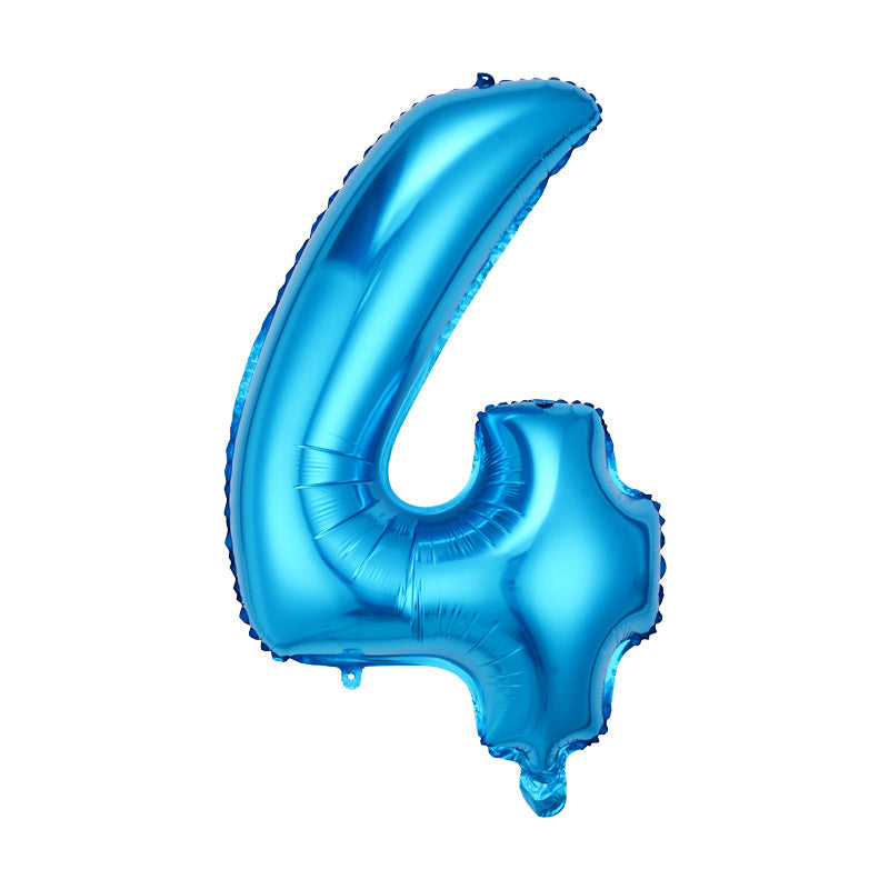 32" Foil Number Light Blue