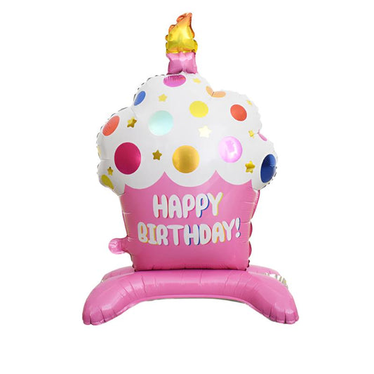 "Happy Birthday" Cupcake 20x34in