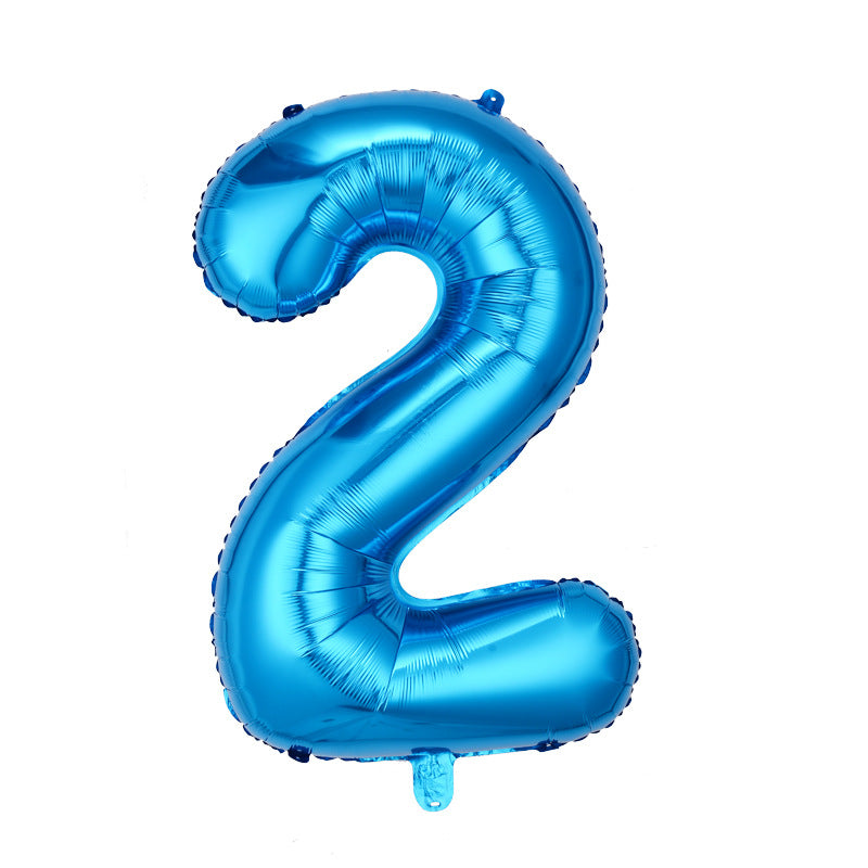 32" Foil Number Light Blue