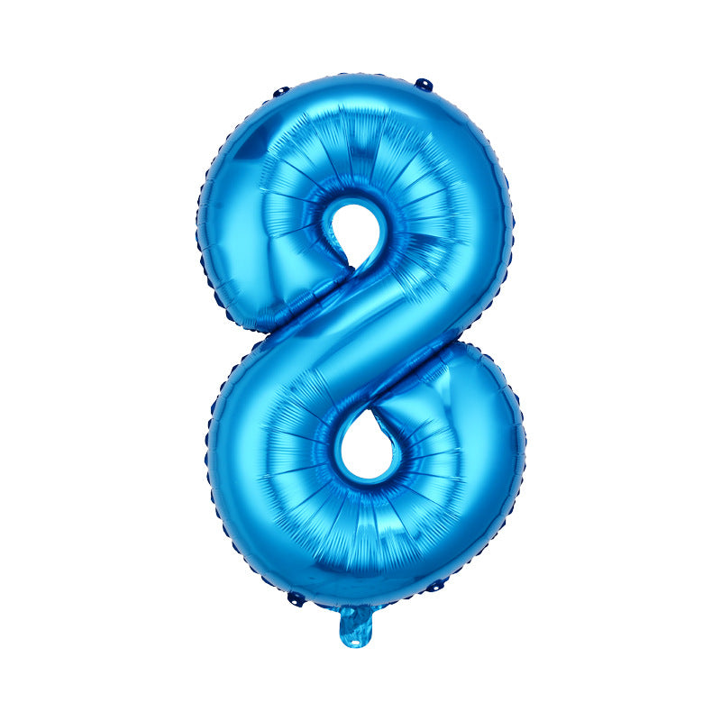 32" Foil Number Light Blue