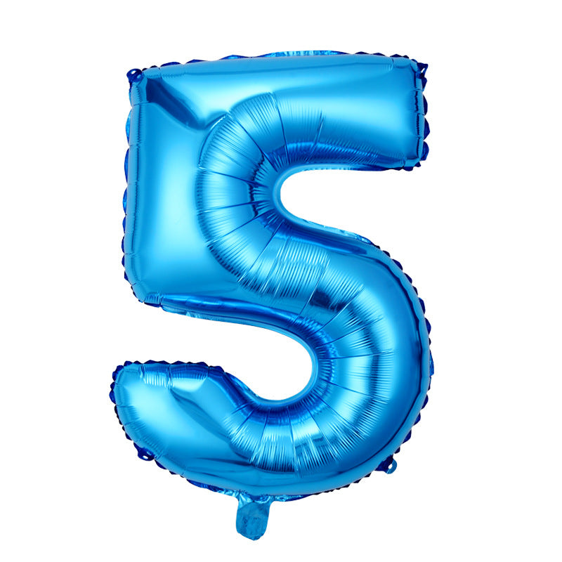 32" Foil Number Light Blue