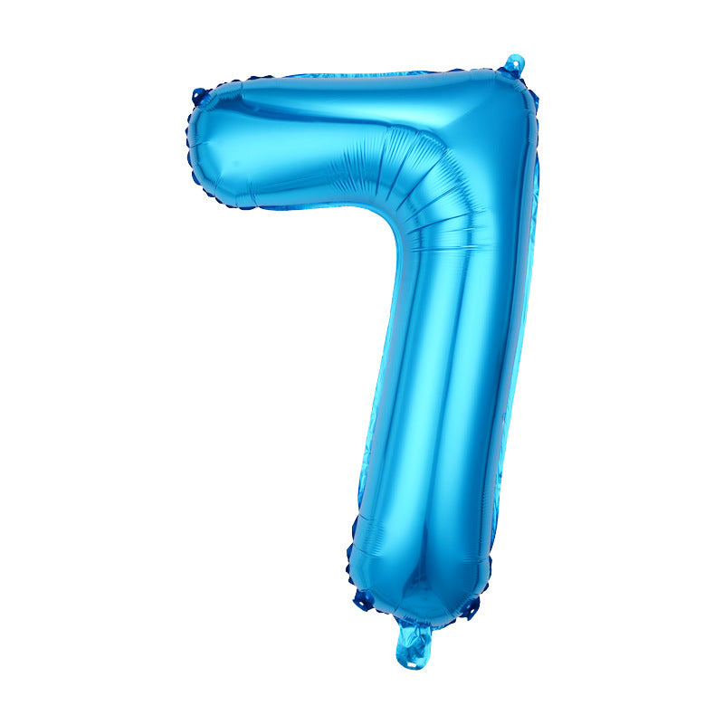 32" Foil Number Light Blue