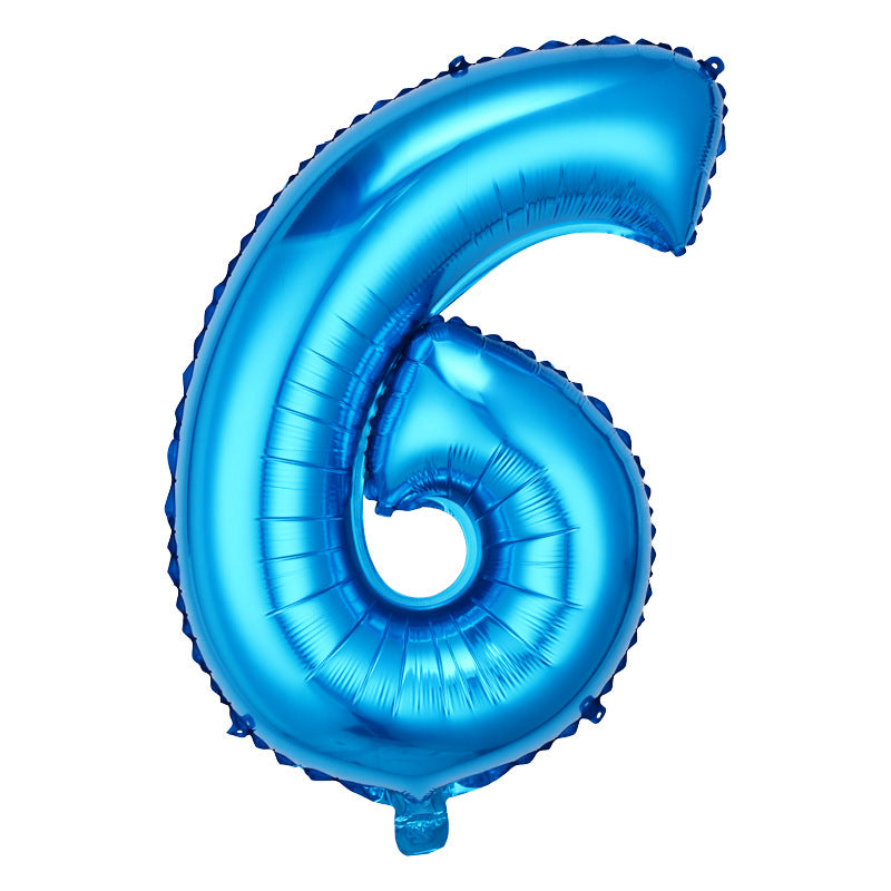 32" Foil Number Light Blue