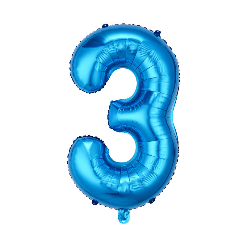 32" Foil Number Light Blue