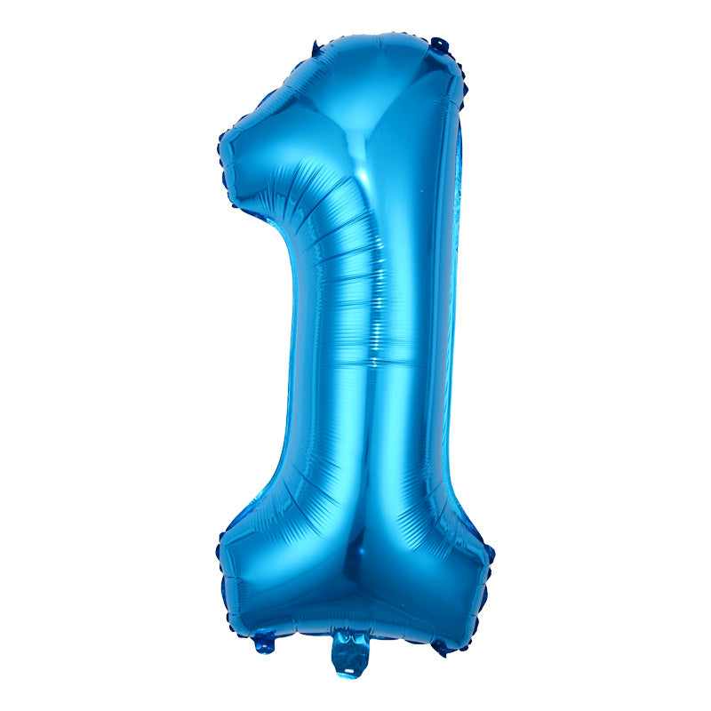 32" Foil Number Light Blue